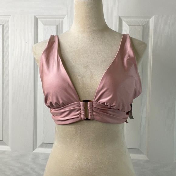 Shade & Shore - Elegant Pink Shimmery Bikini Top Size L (12-14) - Picture 2 of 10